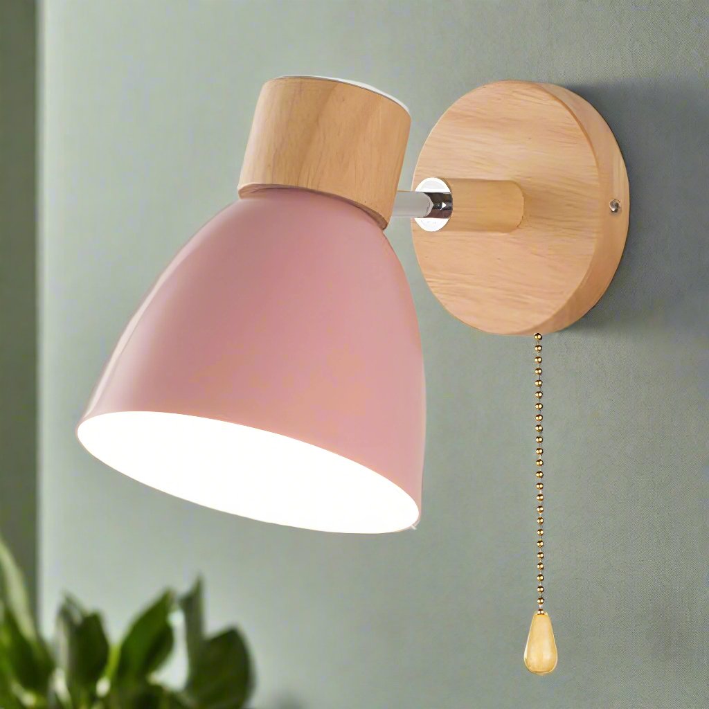 Viroa™ Houten Wandlamp | Moderne Scandinavische Wandverlichting met Trekschakelaar