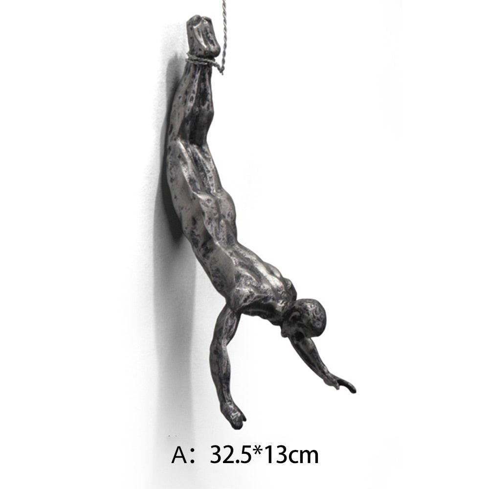 ClimbArt™ Rock Climbing Wanddecoratie | Unieke Klim Sculptuur van Hars en Metaal