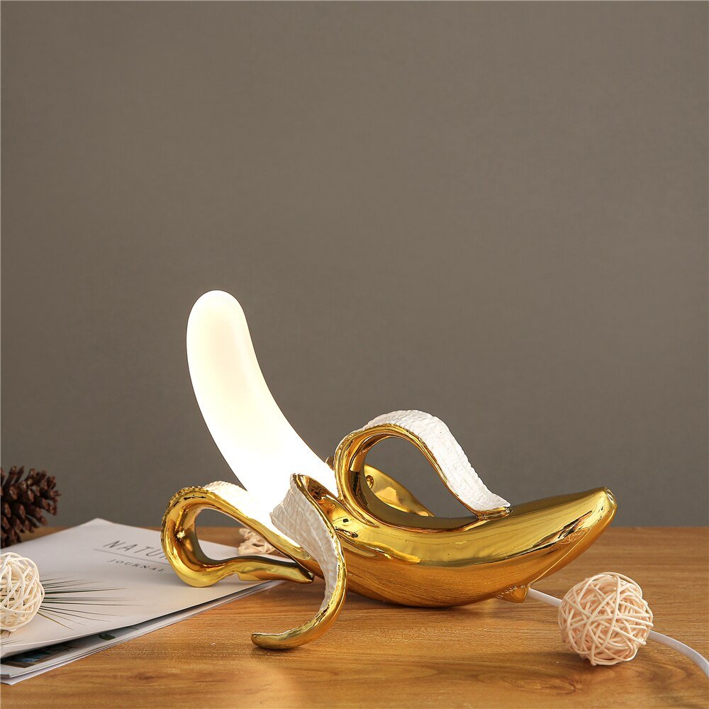 Lumora™ Art Deco Bananenlamp - Unieke Designer Tafellamp met Vintage Flair