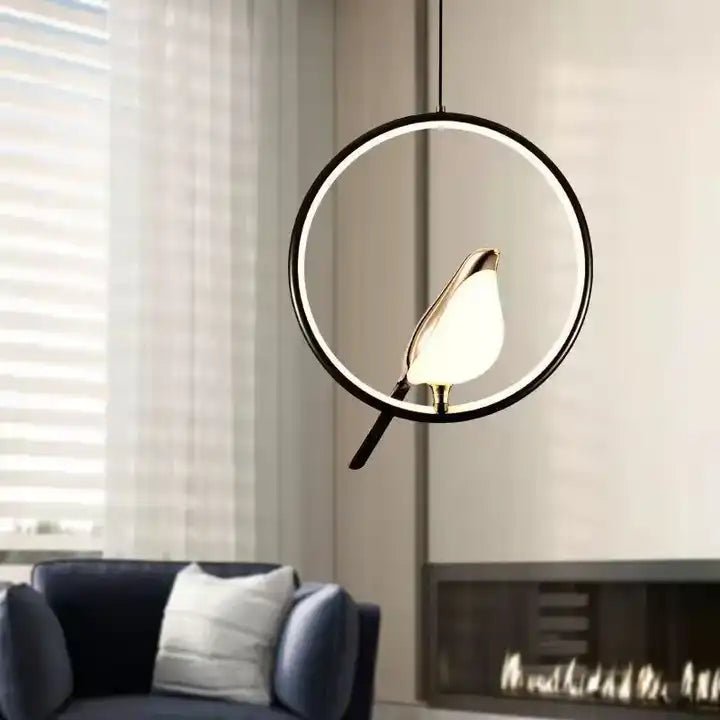 Aviara™ Luxe Pendellamp met Gouden Vogel | Stijlvolle Verlichting