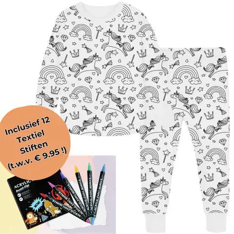 PyjamaArt™ – Inkleurbare Kinder Pyjama – Creativiteit en Slaapplezier Gecombineerd