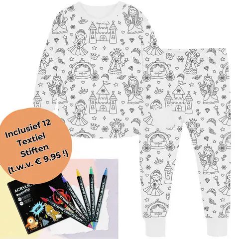 PyjamaArt™ – Inkleurbare Kinder Pyjama – Creativiteit en Slaapplezier Gecombineerd