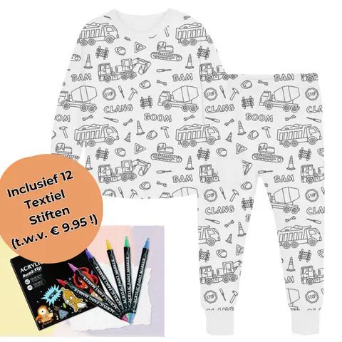 PyjamaArt™ – Inkleurbare Kinder Pyjama – Creativiteit en Slaapplezier Gecombineerd