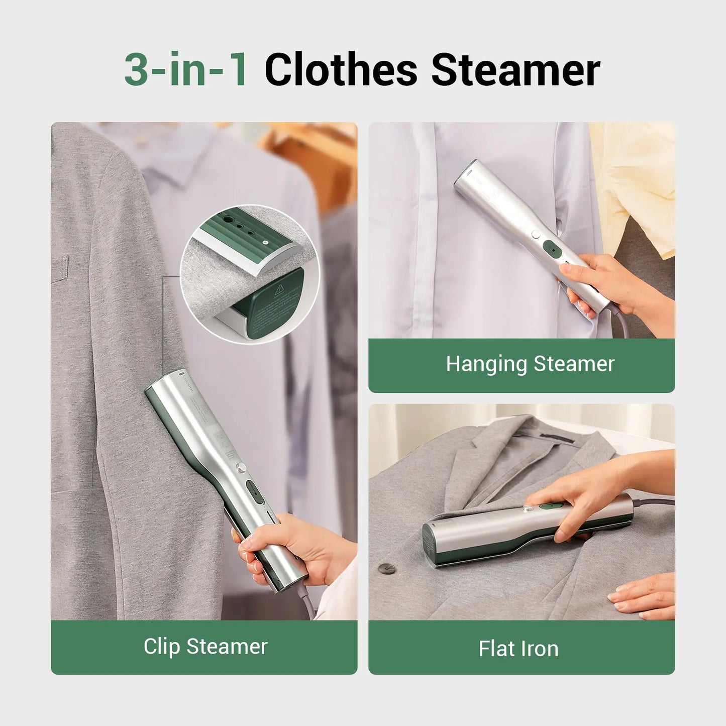 Steamo™ 3-in-1 Stoomreiniger voor kleding - Handstomer, Kledingstomer, Reisstomer