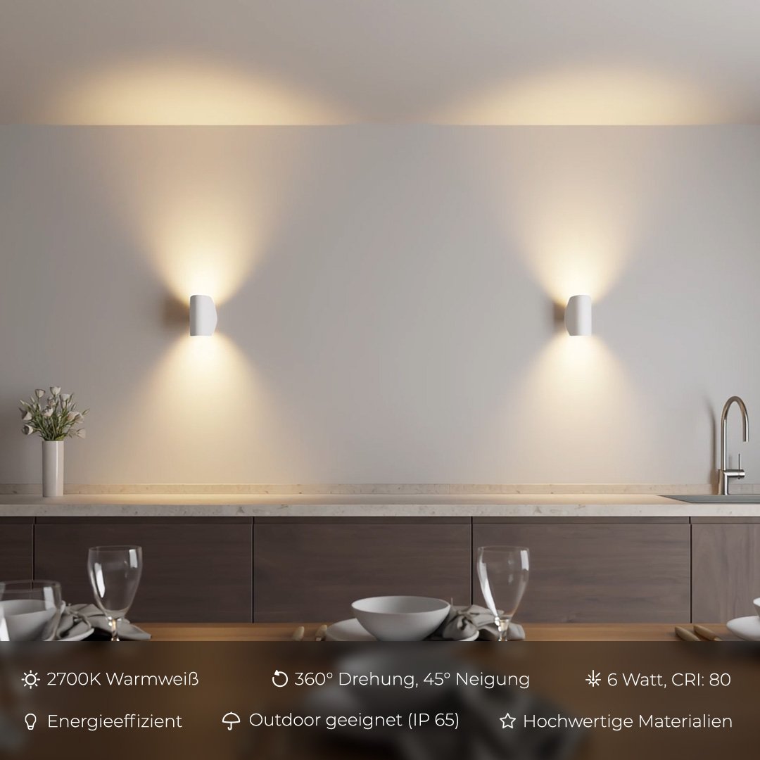 Buiten LED Wandlamp met Warme Verlichting - Weerbestendige Moderne Sfeerverlichting