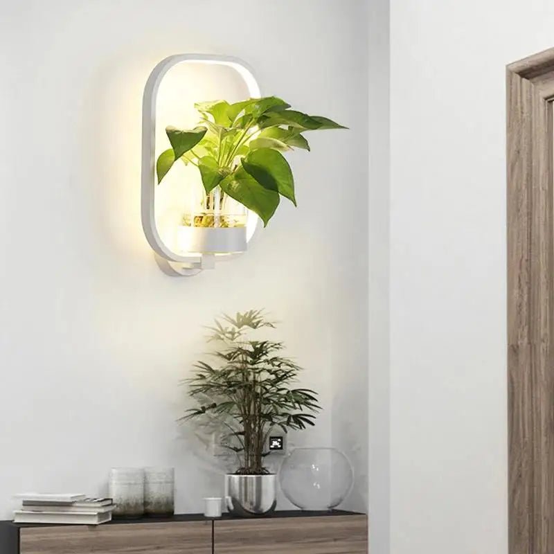 Moderne Wandlamp met Plantenhouder – Sfeerverlichting voor een Groene Touch