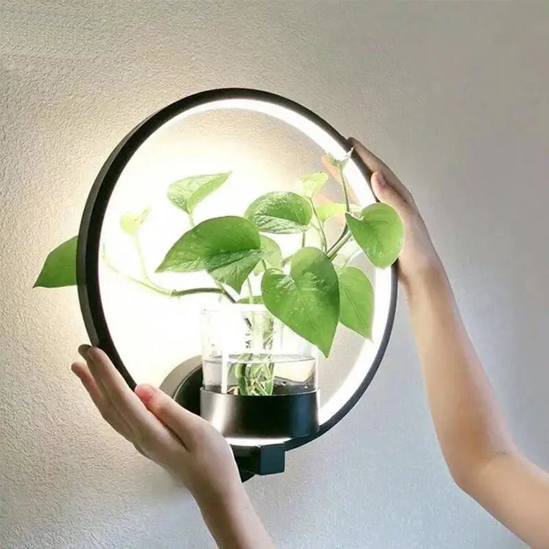 Moderne Wandlamp met Plantenhouder – Sfeerverlichting voor een Groene Touch