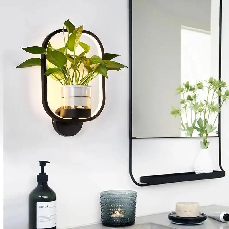 Moderne Wandlamp met Plantenhouder – Sfeerverlichting voor een Groene Touch