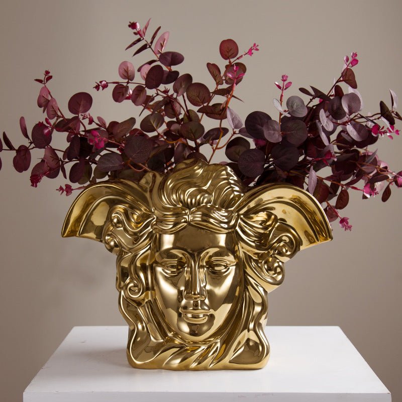 Luxe Keramische Vaas - Medusa Design Bloemenvaas