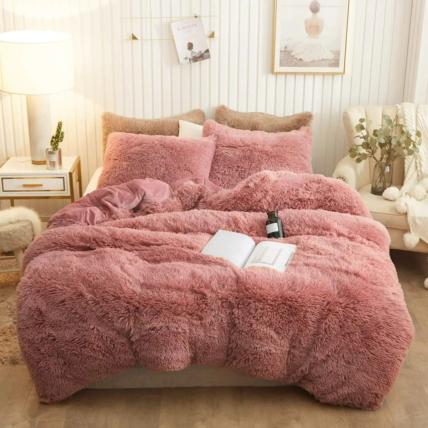 Luxe Ultra Zachte Fluwelen Dekbedovertrekset - 3-delige Fluffy Beddengoed Set