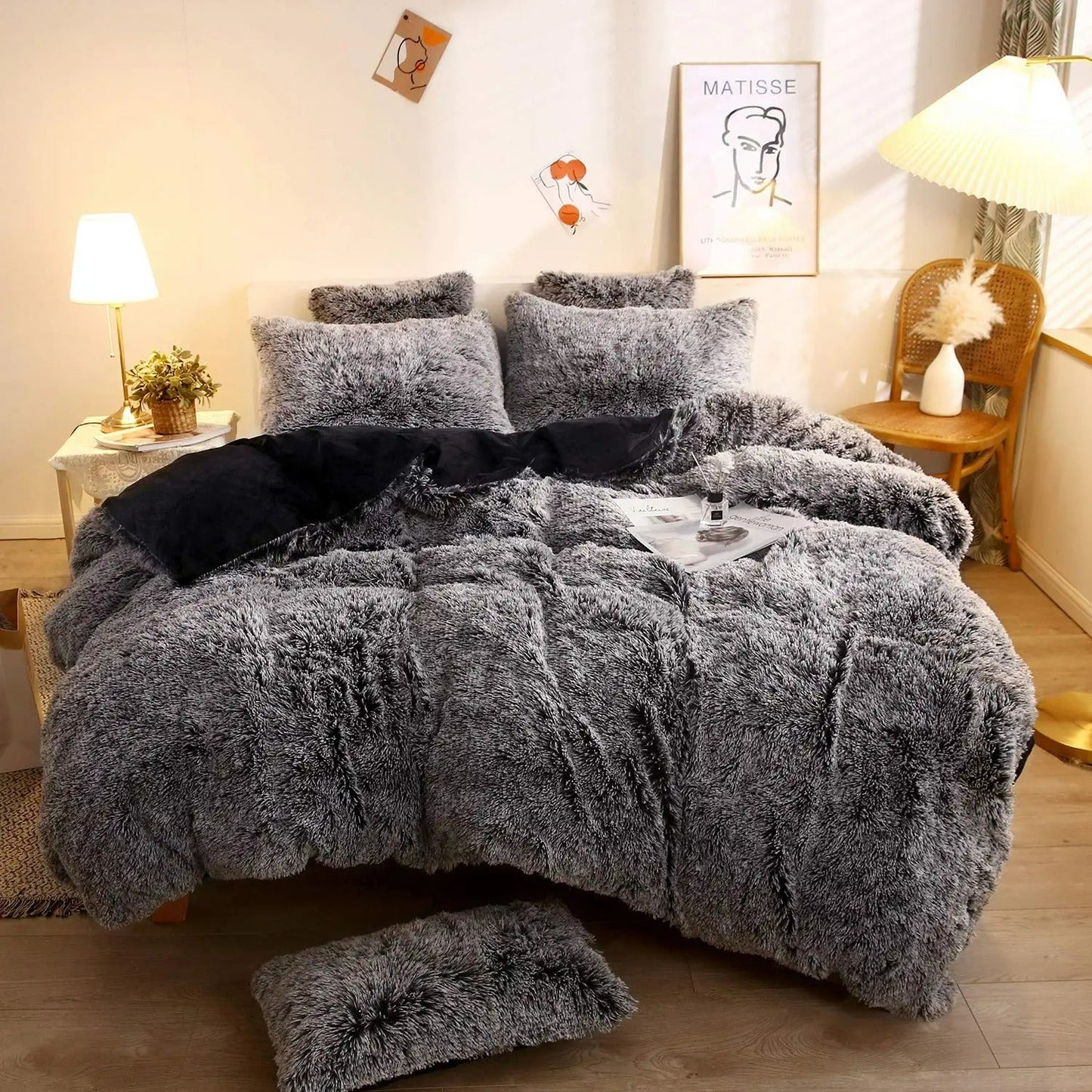 Luxe Ultra Zachte Fluwelen Dekbedovertrekset - 3-delige Fluffy Beddengoed Set