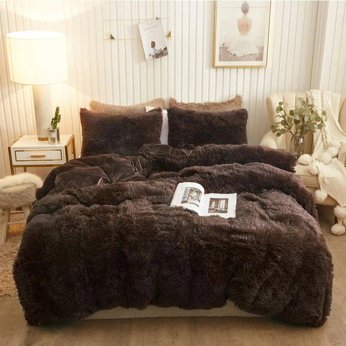 Luxe Ultra Zachte Fluwelen Dekbedovertrekset - 3-delige Fluffy Beddengoed Set