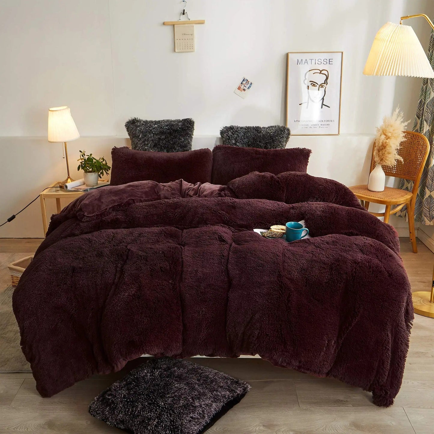 Luxe Ultra Zachte Fluwelen Dekbedovertrekset - 3-delige Fluffy Beddengoed Set