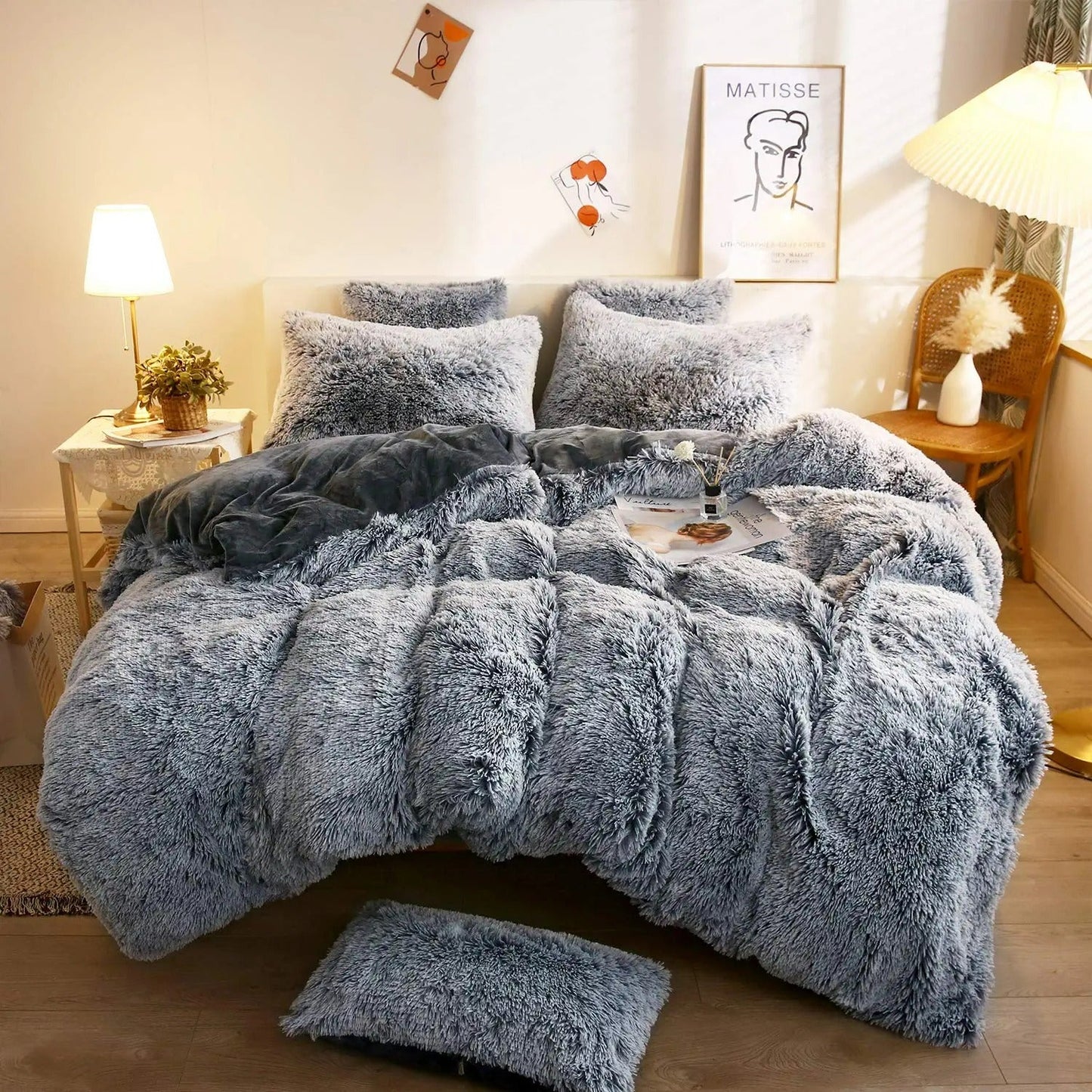 Luxe Ultra Zachte Fluwelen Dekbedovertrekset - 3-delige Fluffy Beddengoed Set