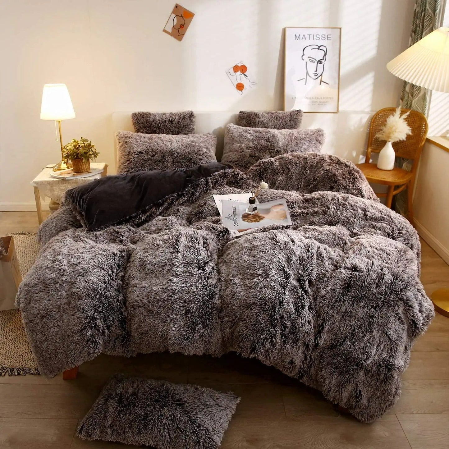 Luxe Ultra Zachte Fluwelen Dekbedovertrekset - 3-delige Fluffy Beddengoed Set