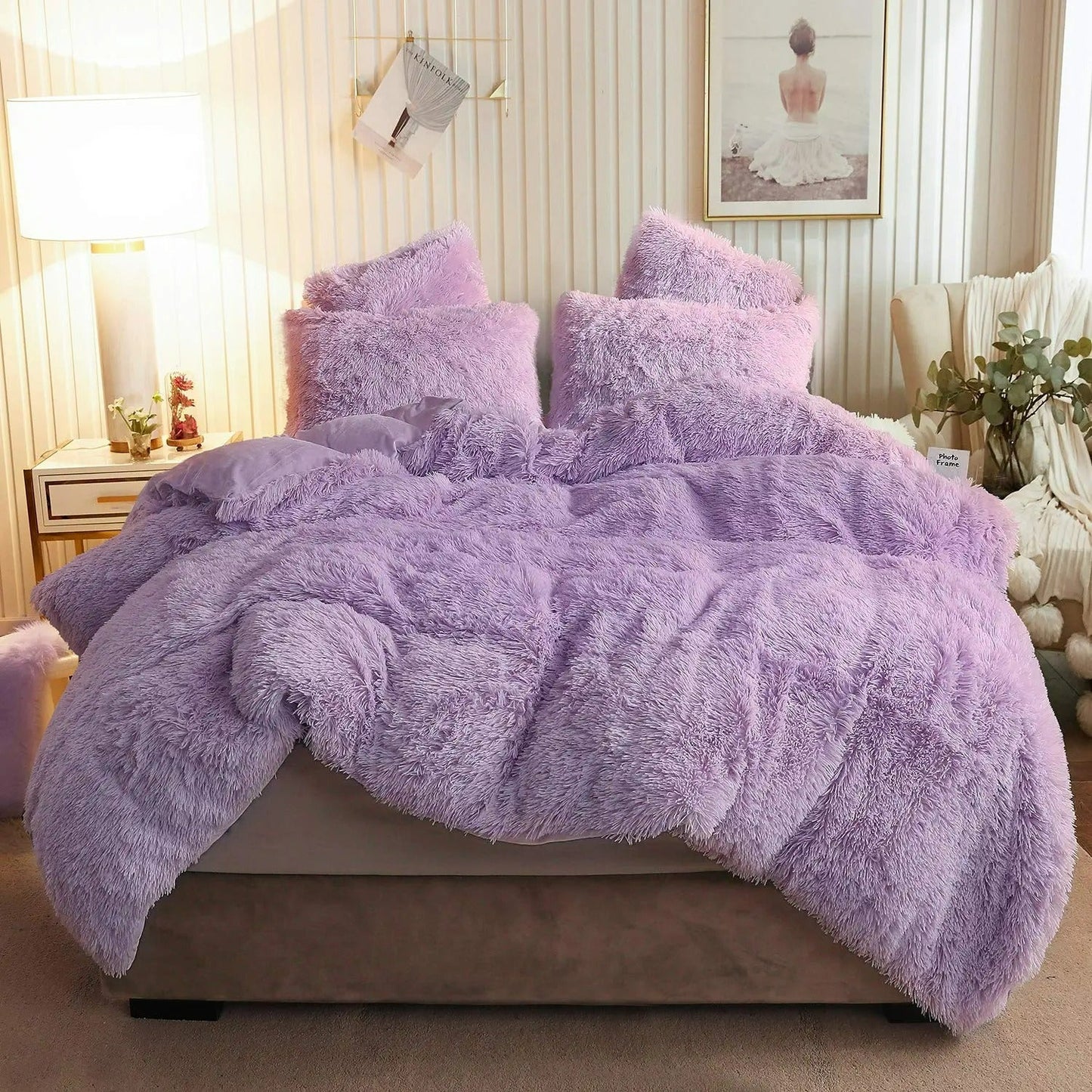 Luxe Ultra Zachte Fluwelen Dekbedovertrekset - 3-delige Fluffy Beddengoed Set