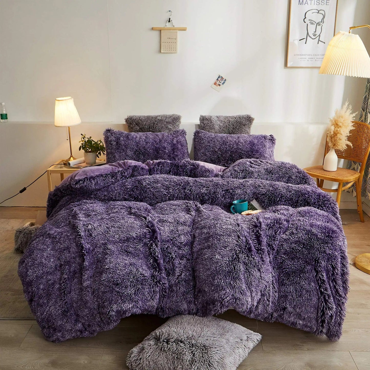 Luxe Ultra Zachte Fluwelen Dekbedovertrekset - 3-delige Fluffy Beddengoed Set