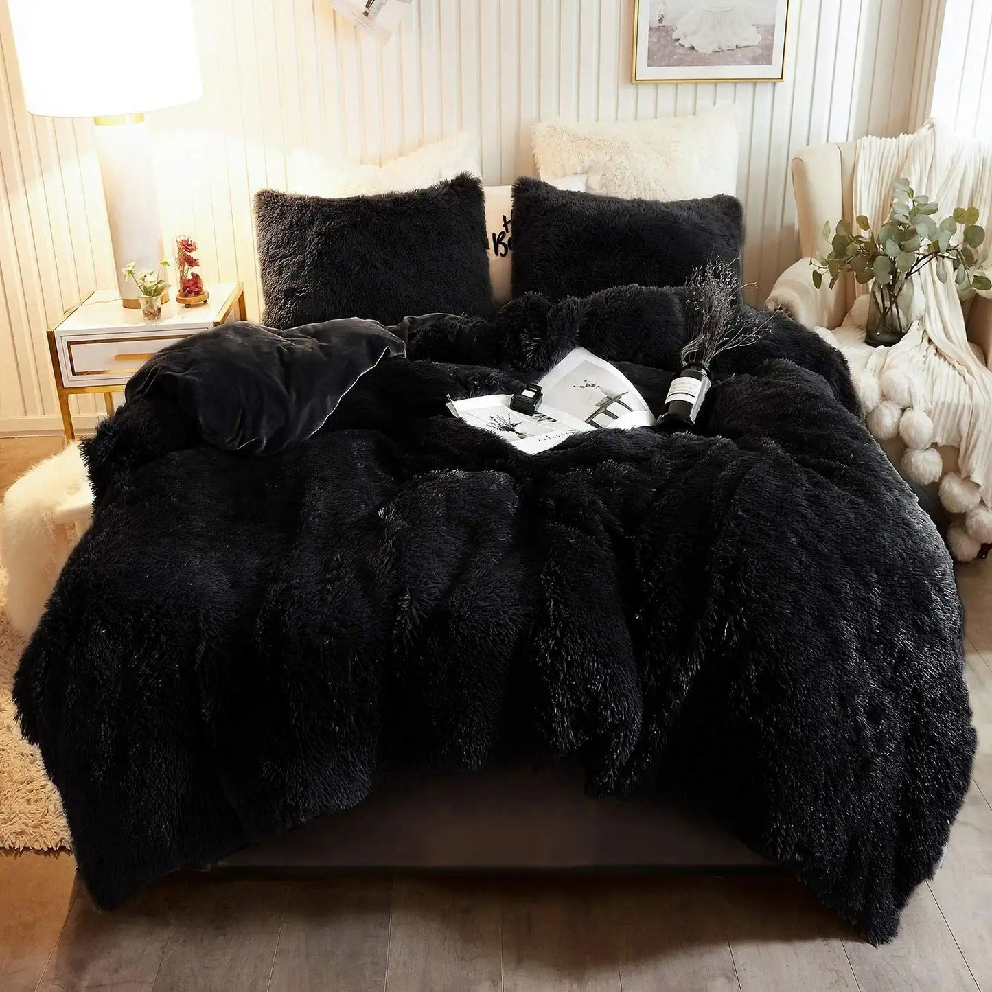 Luxe Ultra Zachte Fluwelen Dekbedovertrekset - 3-delige Fluffy Beddengoed Set