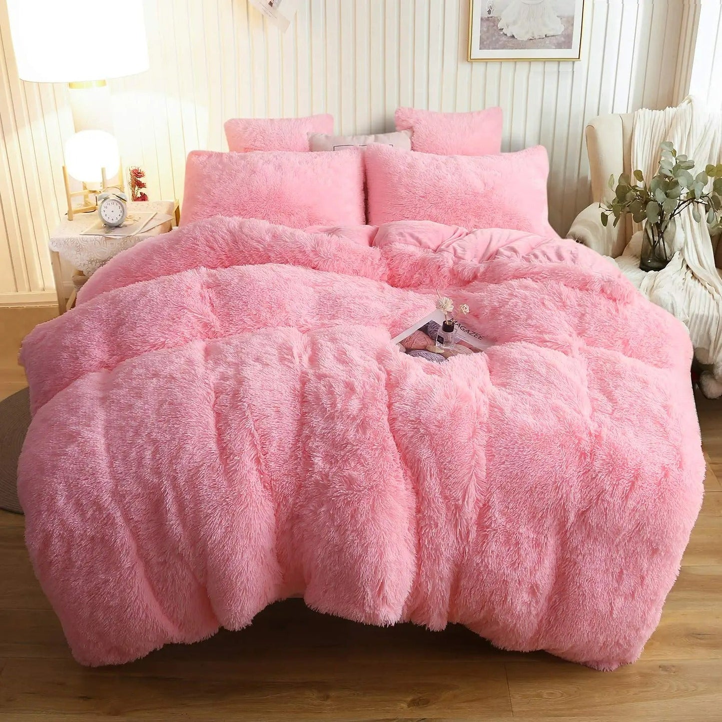 Luxe Ultra Zachte Fluwelen Dekbedovertrekset - 3-delige Fluffy Beddengoed Set