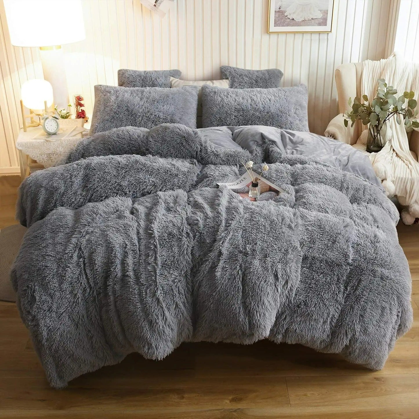 Luxe Ultra Zachte Fluwelen Dekbedovertrekset - 3-delige Fluffy Beddengoed Set