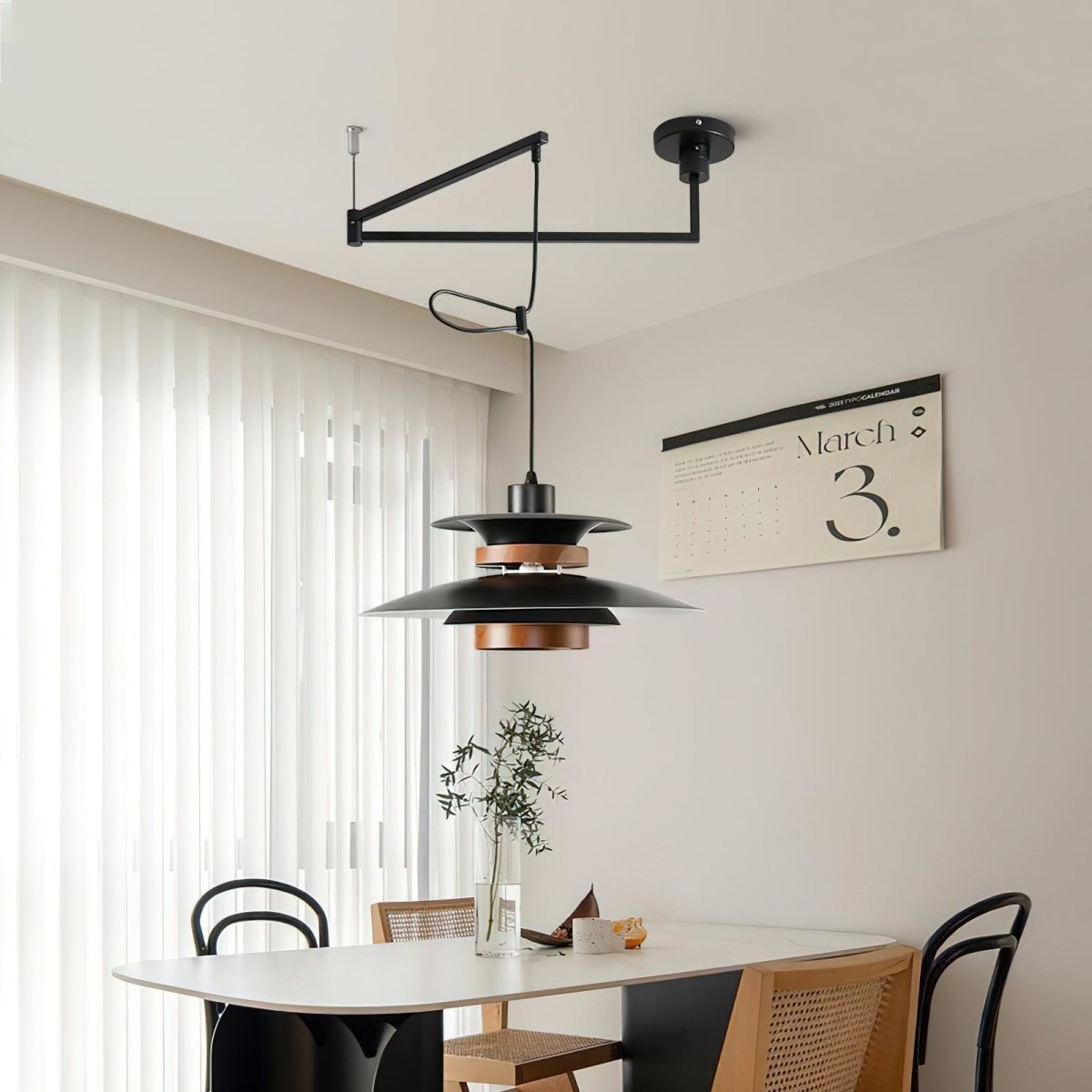 Mercerra™ Hanglamp met Zwenkarm - Modern Design met Houten Details