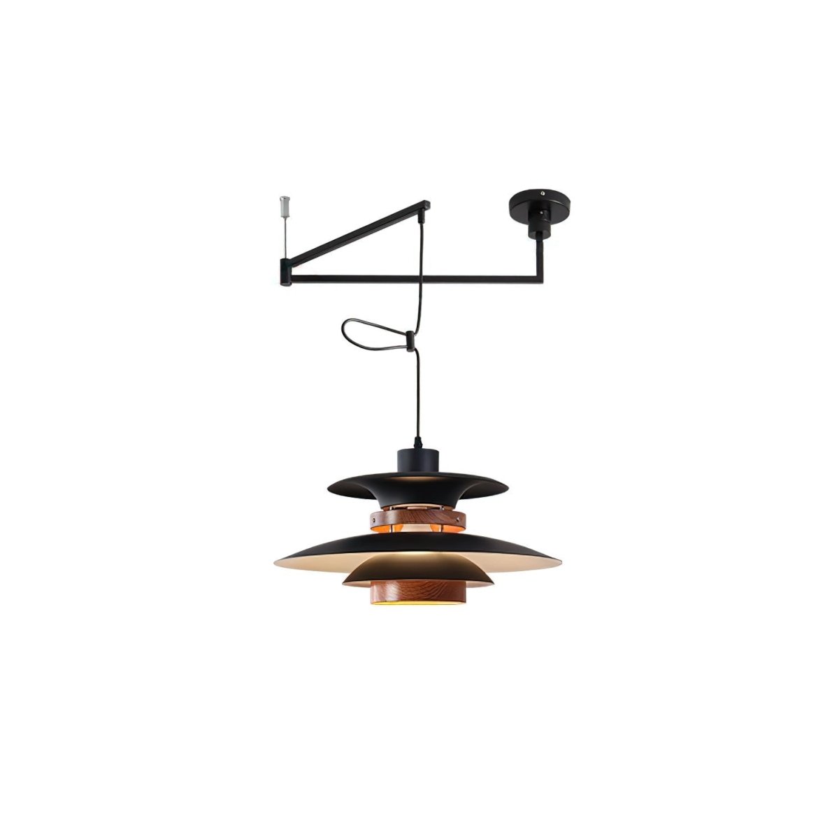 Mercerra™ Hanglamp met Zwenkarm - Modern Design met Houten Details