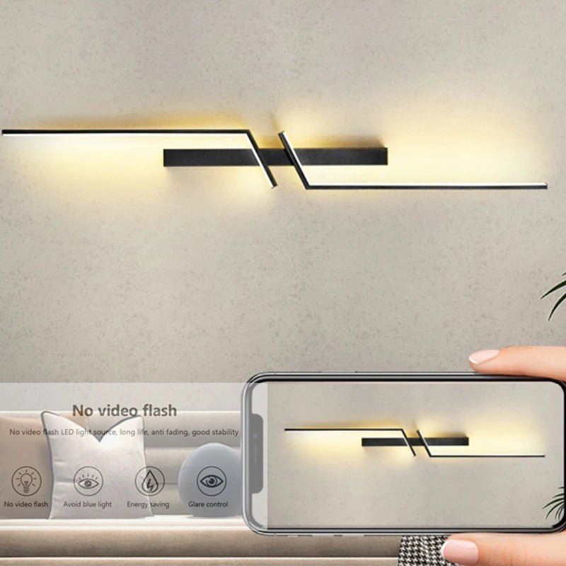 Creatieve LED Wandlamp met Stripontwerp | Modern Design en Dimbaar Licht in 3 Kleuren