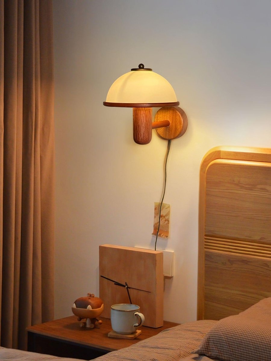 Retro Houten Wandlamp - Sfeervolle Vintage Lamp Voor Woonkamer en Slaapkamer