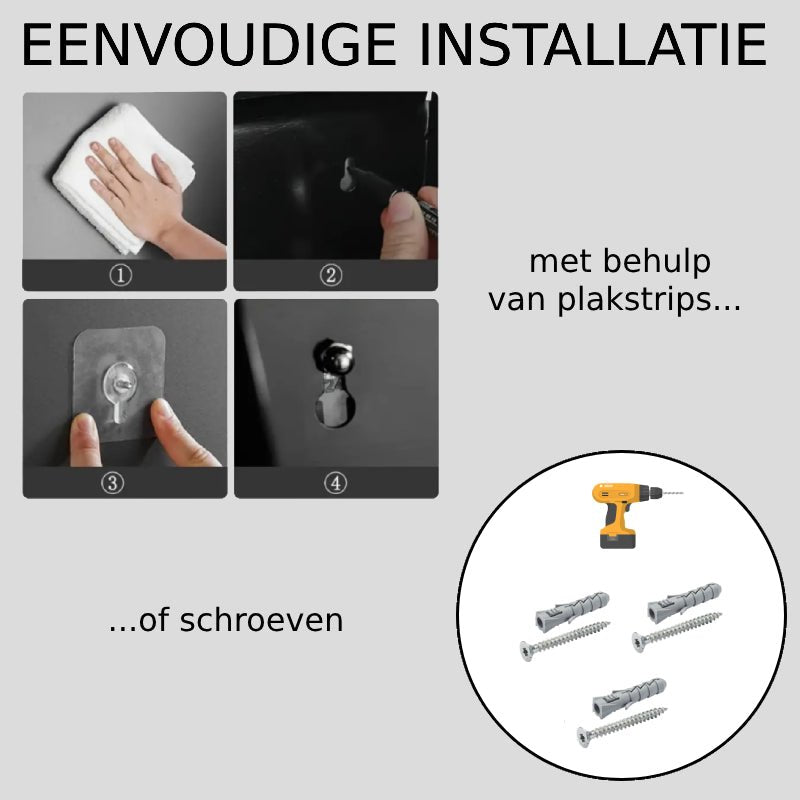 Moderne Zwarte Toiletrolhouder met Opbergvak - Stijlvolle Wandhouder