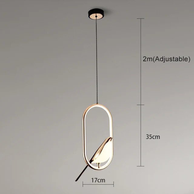 Aviara™ Luxe Pendellamp met Gouden Vogel | Stijlvolle Verlichting