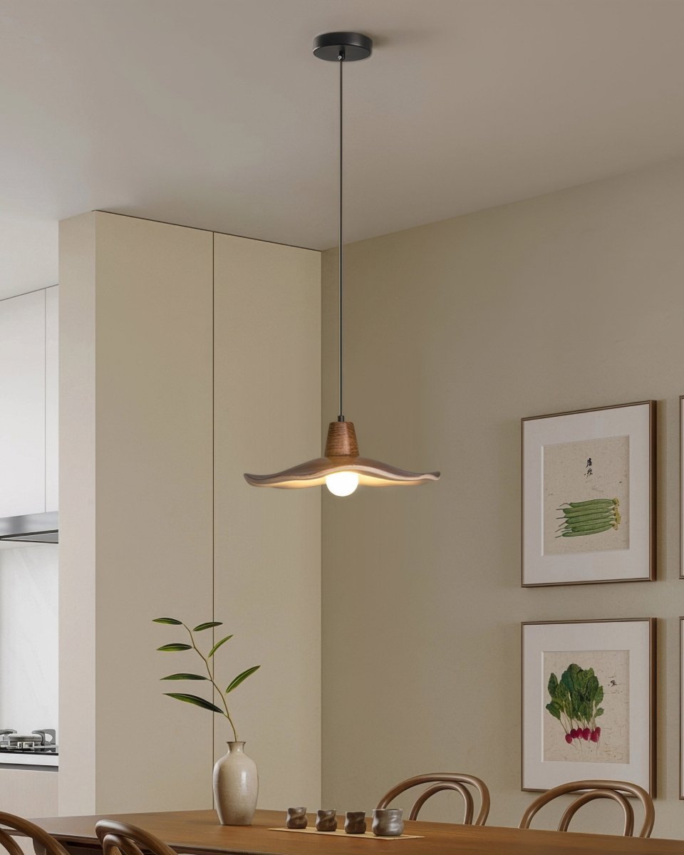 Lumira Wave Houten Hanglamp - Moderne Plafondlamp voor Woonkamer, Eetkamer en Keuken