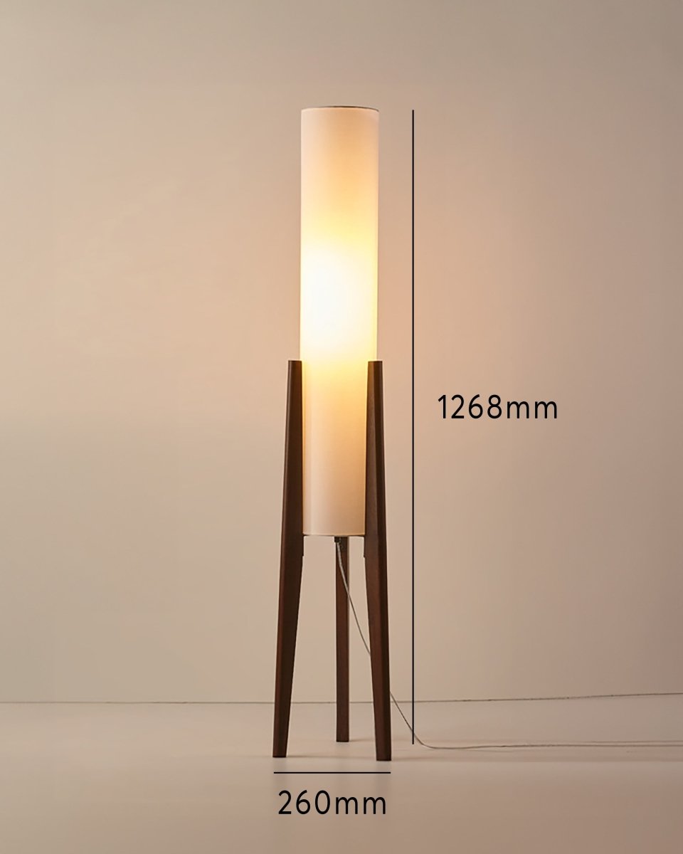 Walnoot Houten Vloerlamp – Luxe en Kunstzinnige Lamp van Massief Hout