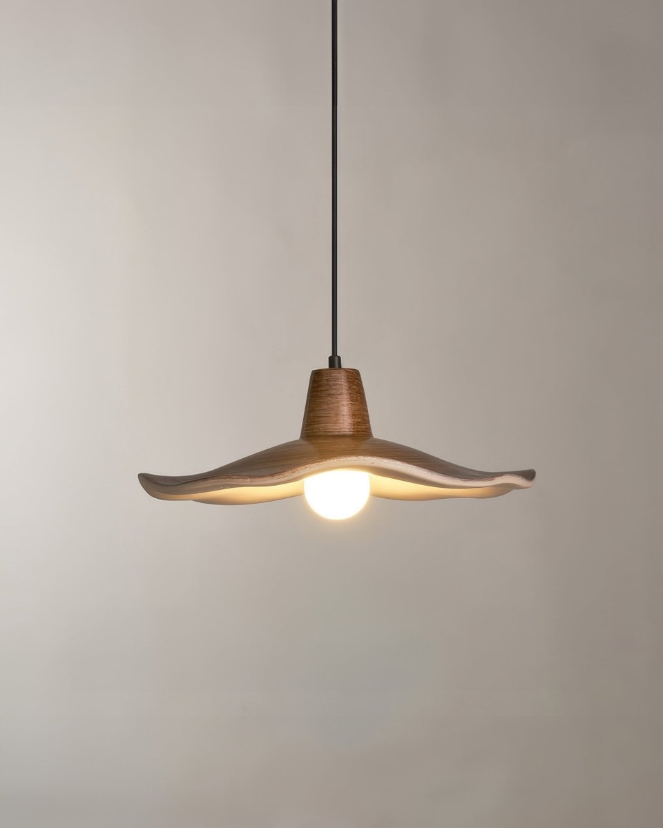 Lumira Wave Houten Hanglamp - Moderne Plafondlamp voor Woonkamer, Eetkamer en Keuken