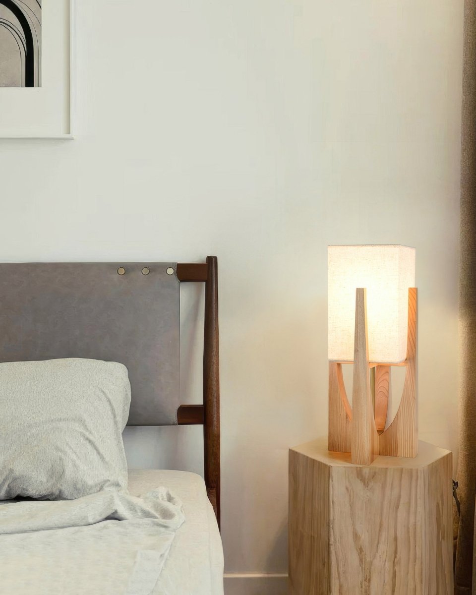 Walnoot Houten Staande Lamp - Japanse Minimalistische Vloerlamp voor Sfeerverlichting