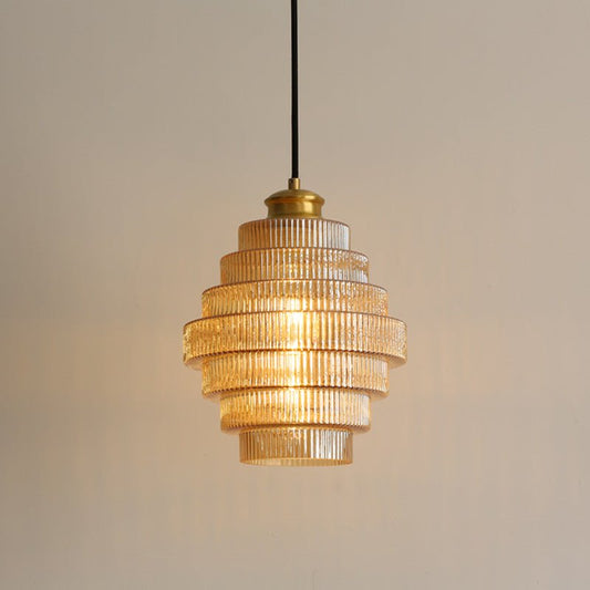 Glazen Hanglamp met Messing Afwerking - Luxe Gelaagde Hanglamp voor Woonkamer en Eetkamer