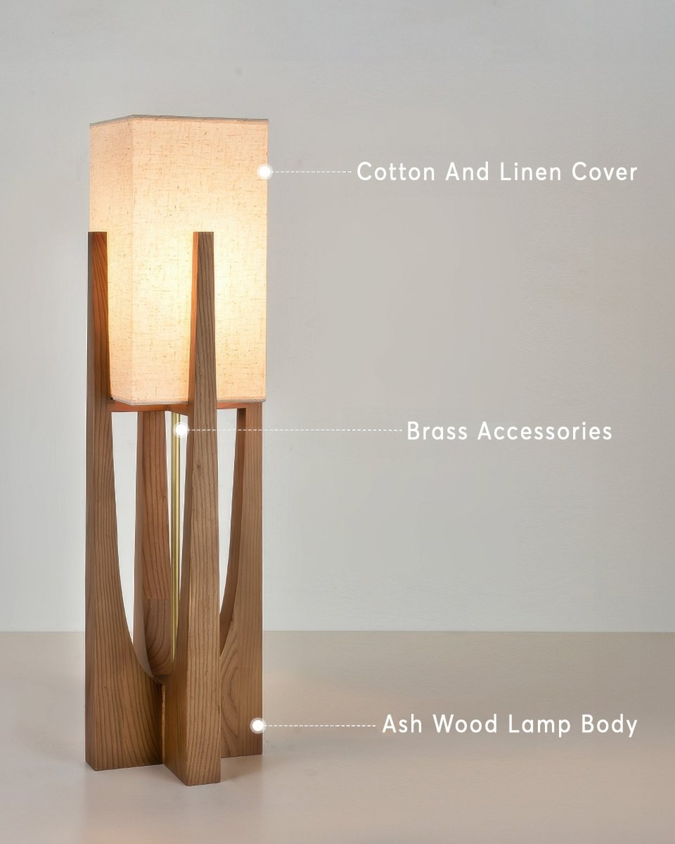 Walnoot Houten Staande Lamp - Japanse Minimalistische Vloerlamp voor Sfeerverlichting