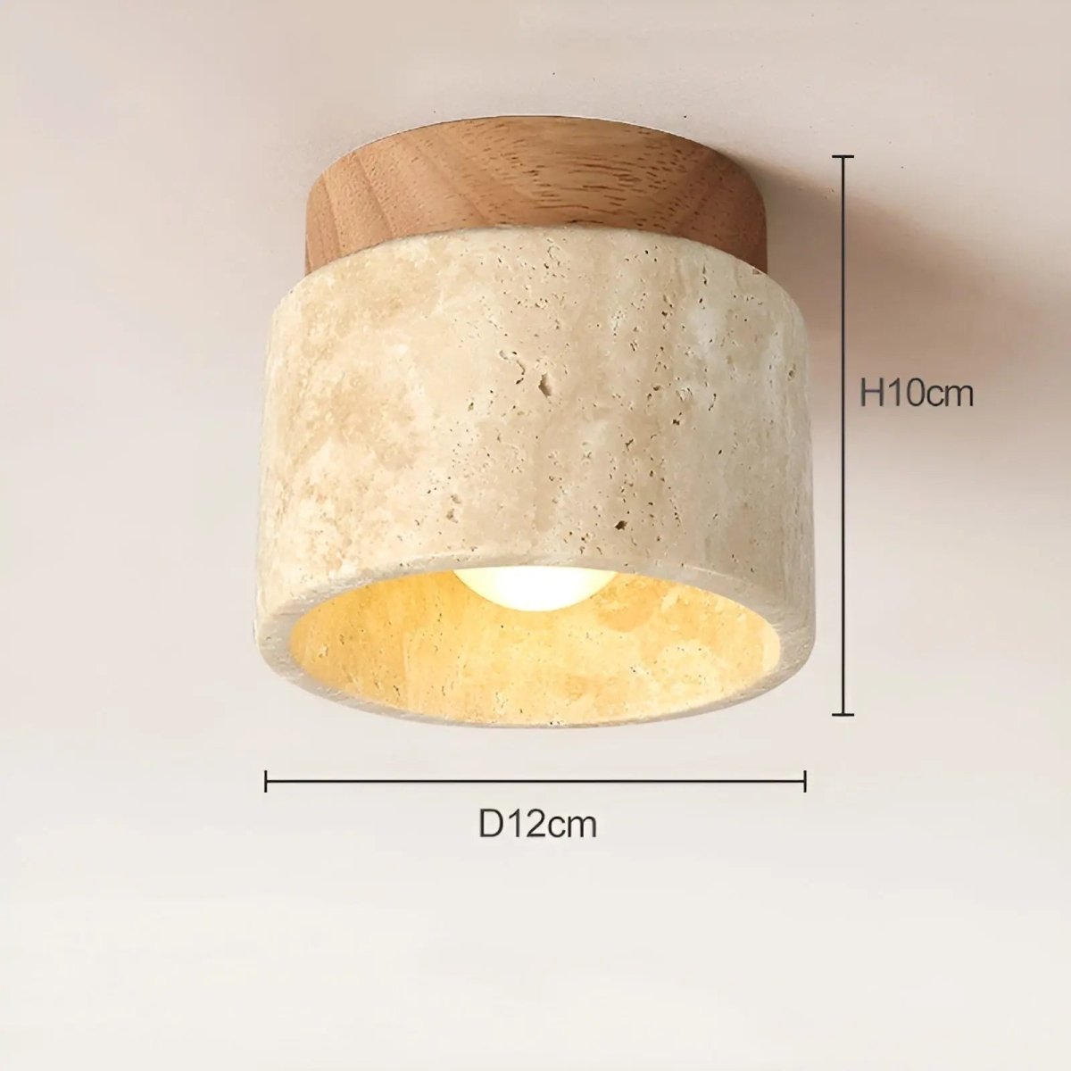 ZenStone™ LED Wabi Sabi Plafondlamp | Geel Marmer Design voor Moderne Interieurs