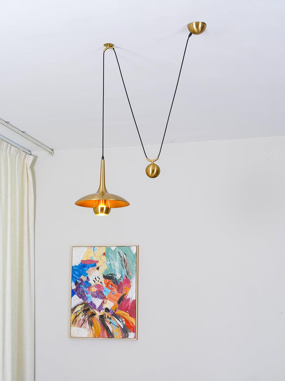 Unieke Hanglamp Met Goudkleurige Accenten - Moderne Verstelbare Plafondlamp