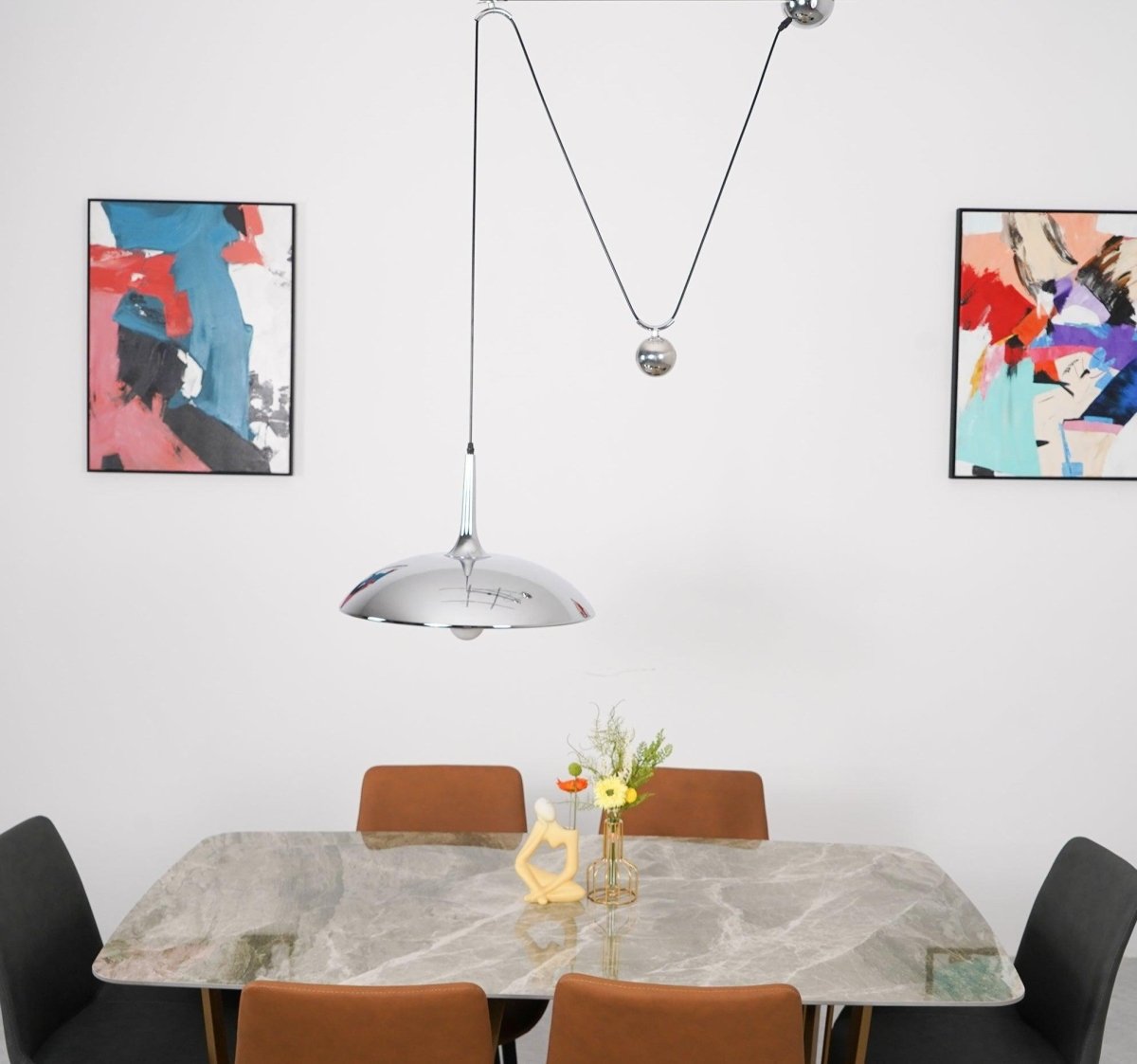 Unieke Hanglamp Met Goudkleurige Accenten - Moderne Verstelbare Plafondlamp