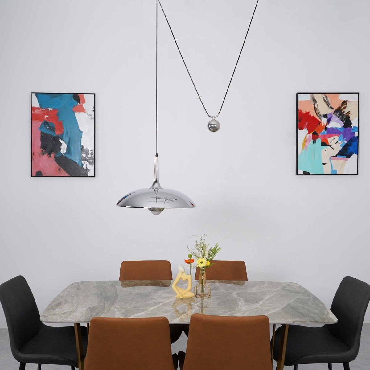 Unieke Hanglamp Met Goudkleurige Accenten - Moderne Verstelbare Plafondlamp