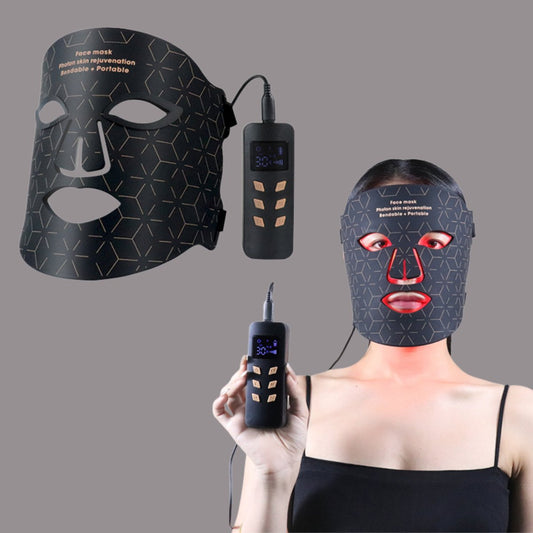 RejuvaLight™ Deluxe LED Gezichtsmasker – Rood, Blauw & Geel Lichttherapie – Voor Huidverjonging & Acne Behandeling