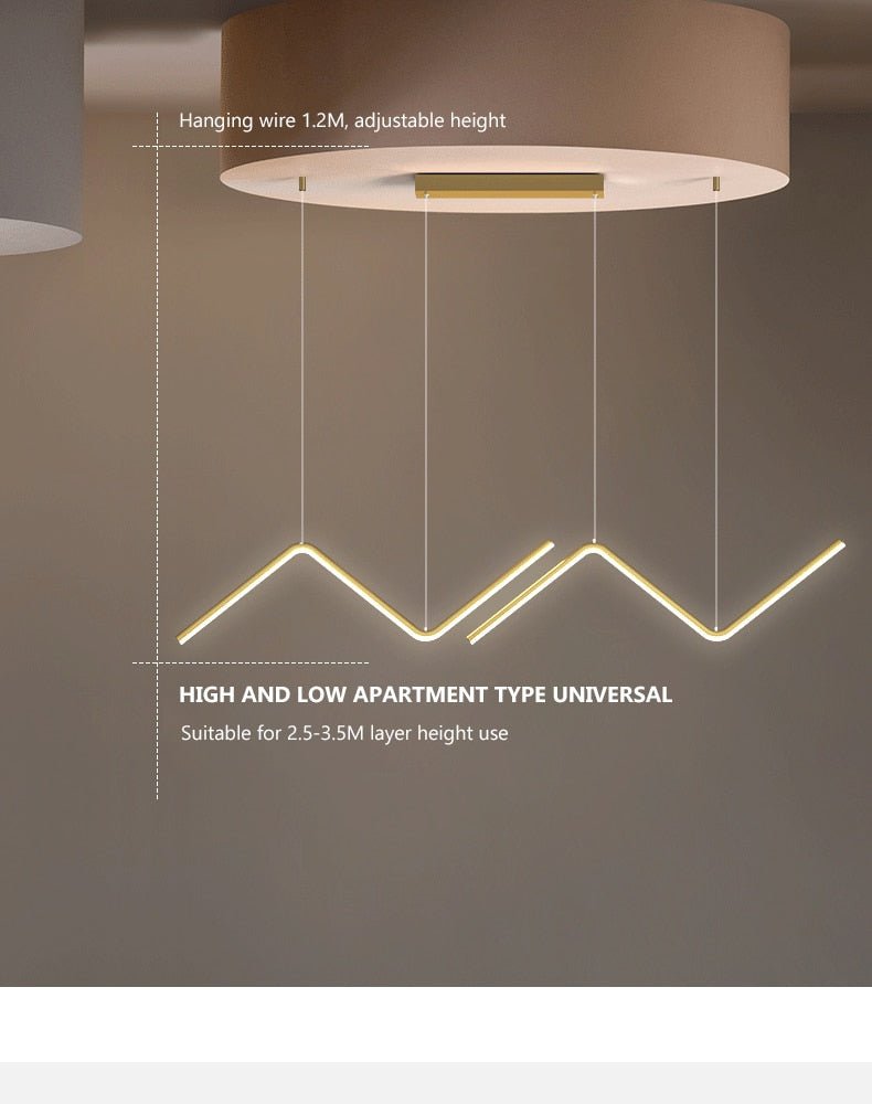 AuraLine Moderne LED Hanglamp – Unieke Gouden Tubulaire Plafondlamp voor Keuken en Woonkamer