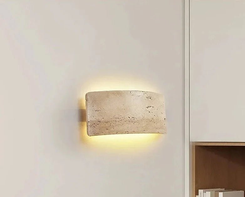 StoneLux™ Travertijn Wandlamp | Waterdichte Buitenverlichting in Natuurlijke Stijl