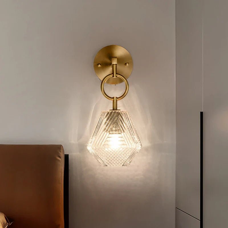 Vintage Glas Wandlamp - LED Wandlamp voor Slaapkamer en Badkamer