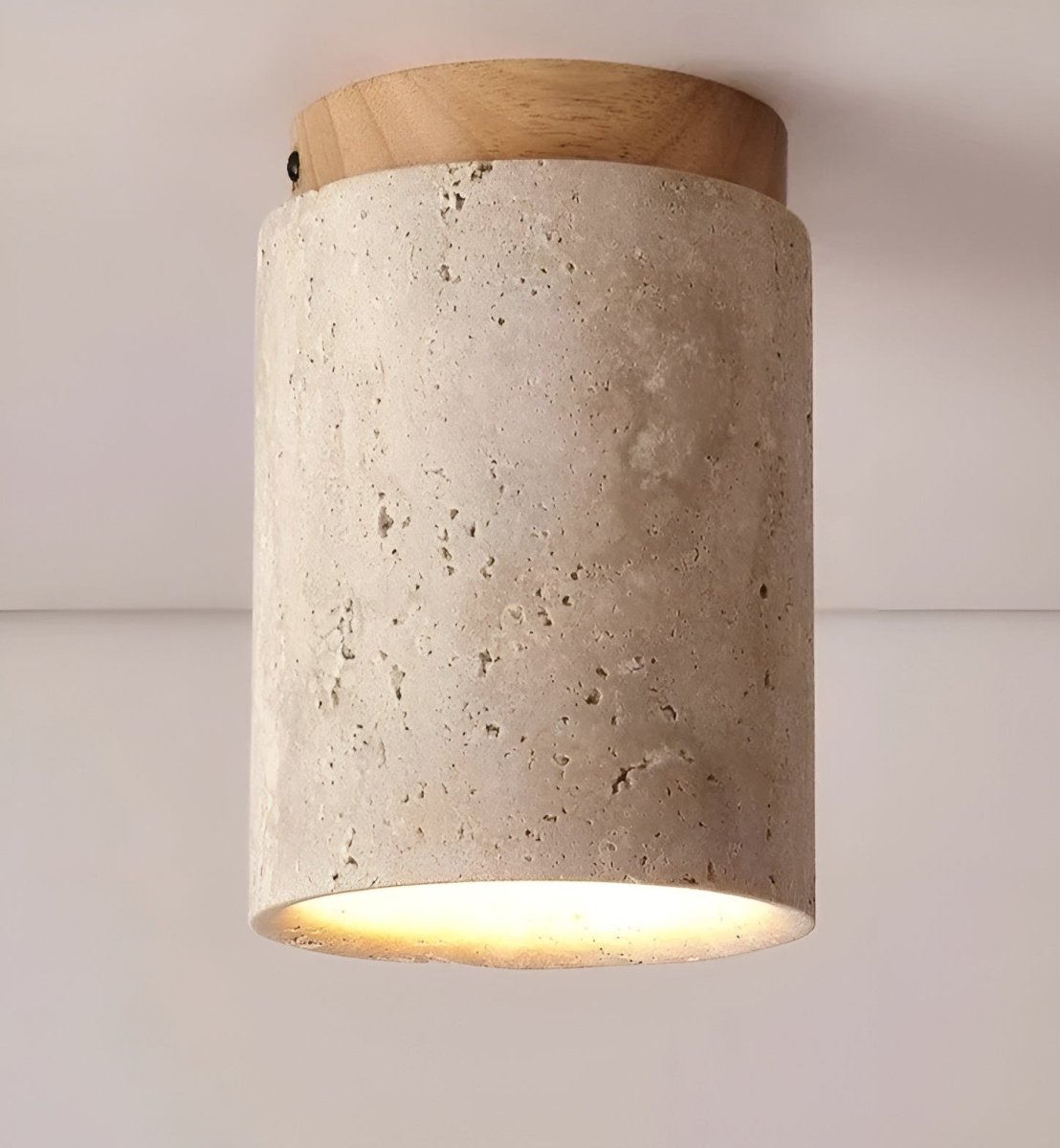 ZenAura™ Ronde Wabi Sabi Plafondlamp | Japanse Stijl met Travertijn Steen