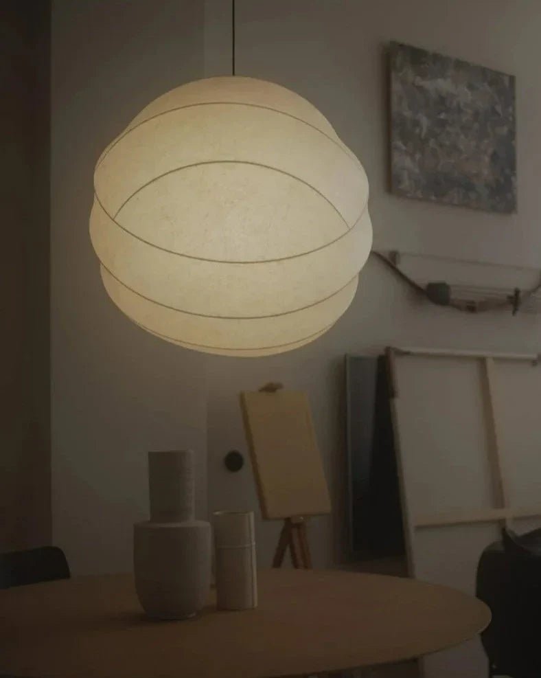 SilkSphere™ Zijde Hanglamp | Wabi Sabi Stijl met Verstelbare LED Verlichting