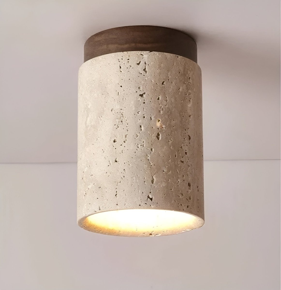 ZenAura™ Ronde Wabi Sabi Plafondlamp | Japanse Stijl met Travertijn Steen