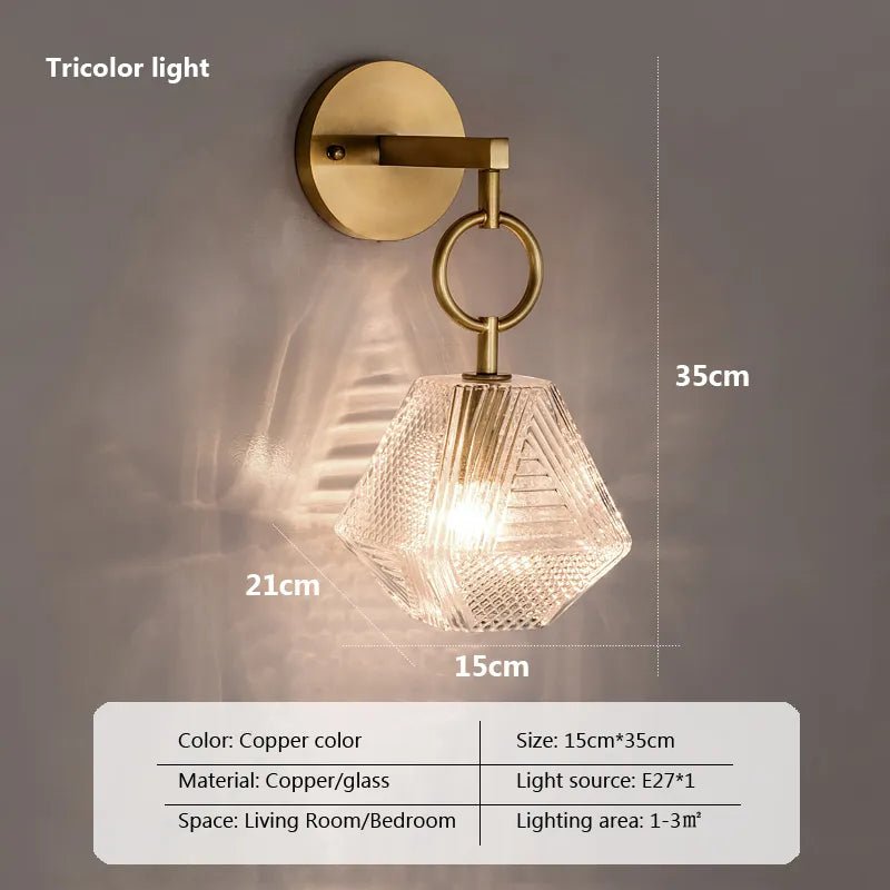 Vintage Glas Wandlamp - LED Wandlamp voor Slaapkamer en Badkamer