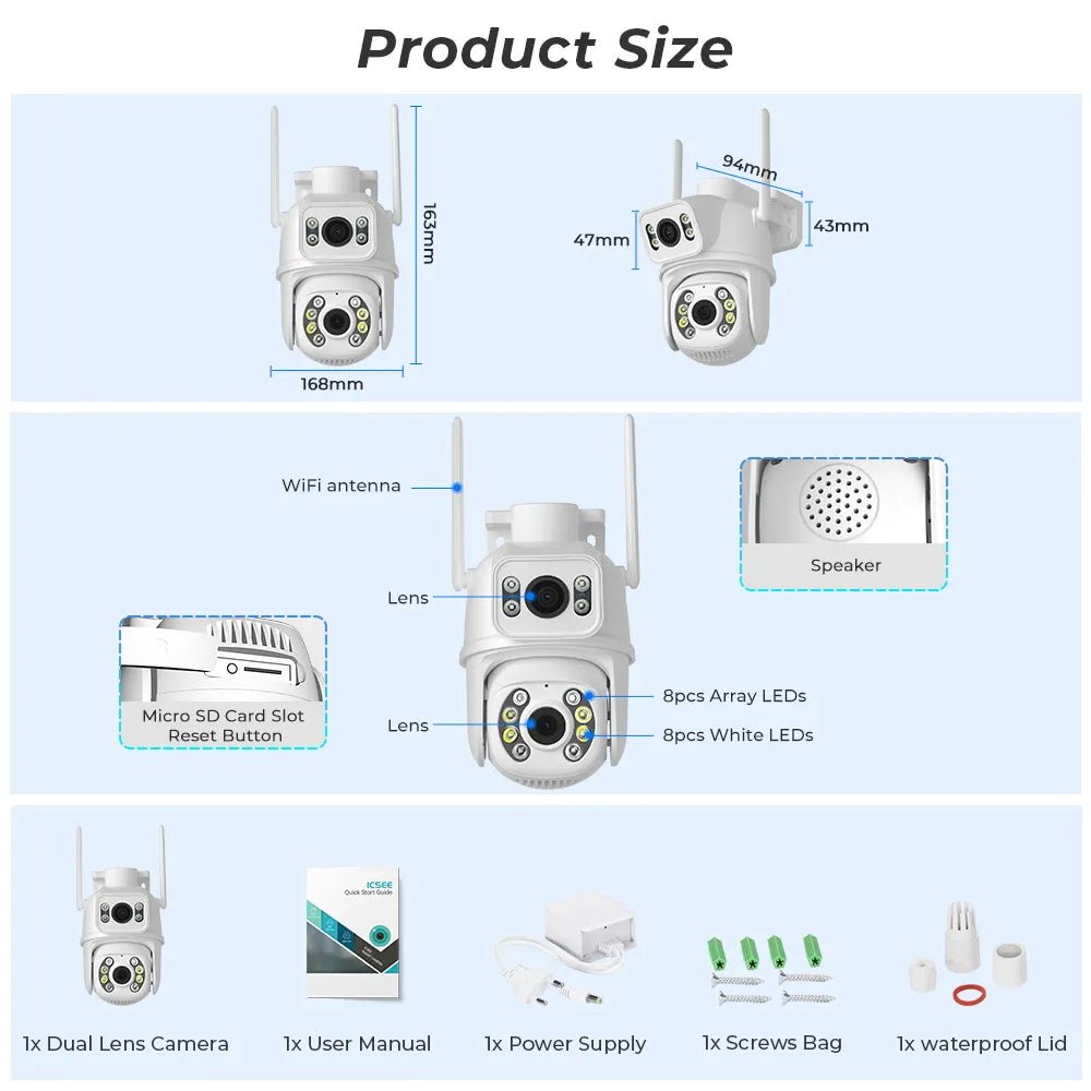 SecureVision™ Buiten Beveiligingscamera – 1080P, Nachtzicht & Bewegingsdetectie – WiFi, Weerbestendig voor 24/7 Toezicht