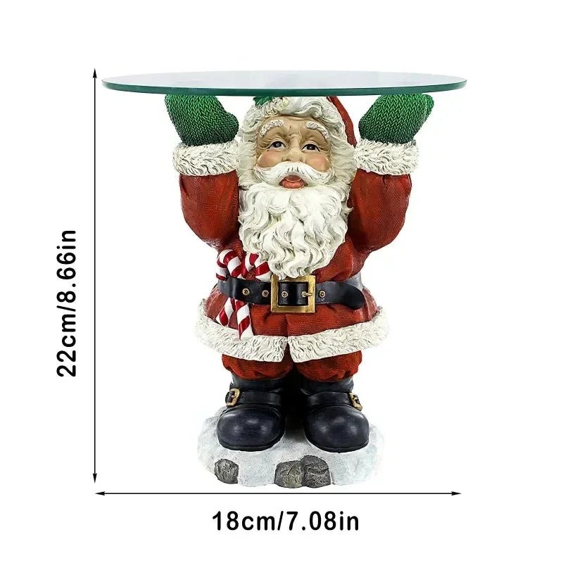 Kerstman Beeld met Snackhouder – Decoratief Santa Claus Standbeeld voor Snacks en Fruit